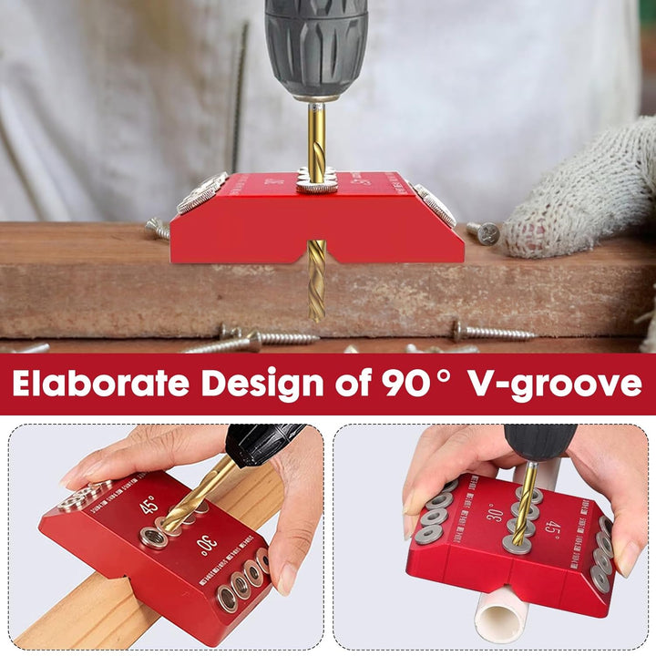 30 45 90 Grad Winkel Bohrhilfe für Abgewinkelte und Gerade Loch, 30°/45°/90°Winkelbohrloch-FüHrungsl