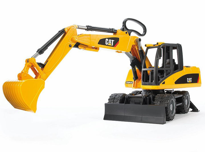 bruder 02445 - Cat Mobilbagger - 1:16 Baustelle Baufahrzeug Löffelbagger Arbeiter bworld Baumaschine