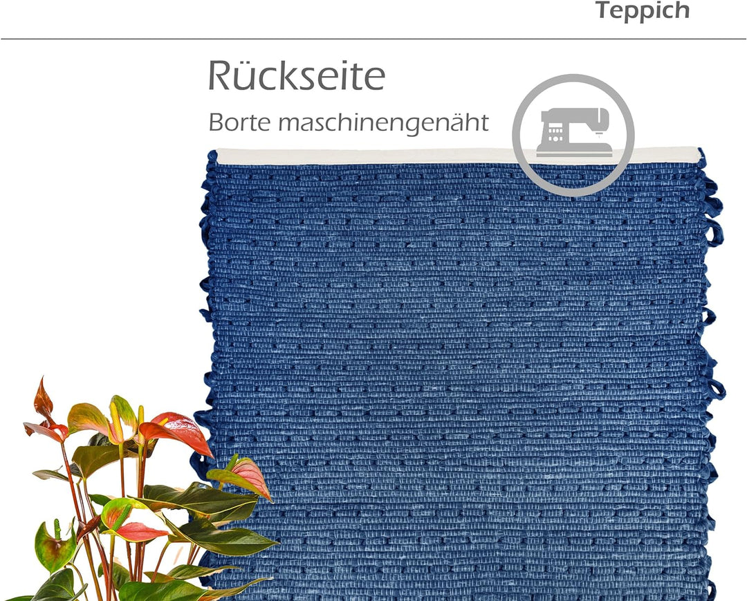 Lashuma Badezimmer Teppich Jeansblau, geeignet für Fussbodenheizung 50x70 cm 50x70 cm Jeansblau, 50x
