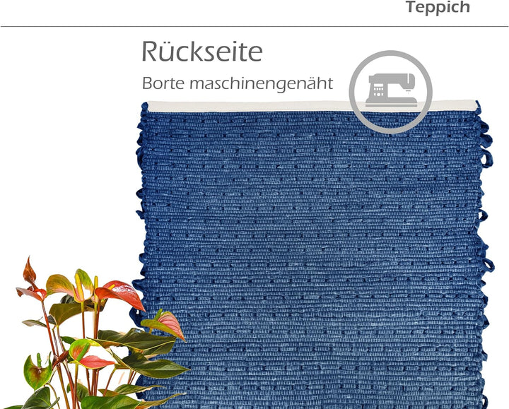 Lashuma Badezimmer Teppich Jeansblau, geeignet für Fussbodenheizung 50x70 cm 50x70 cm Jeansblau, 50x