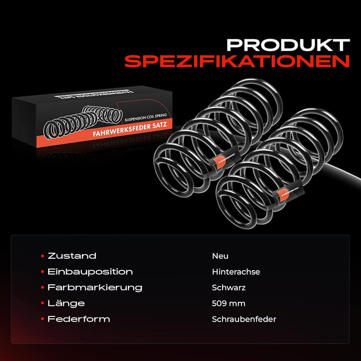 Frankberg 2x Federn Fahrwerksfeder Hinterachse Kompatibel mit Land Cruiser 100 FZJ1 UZJ1 2002-2007 L