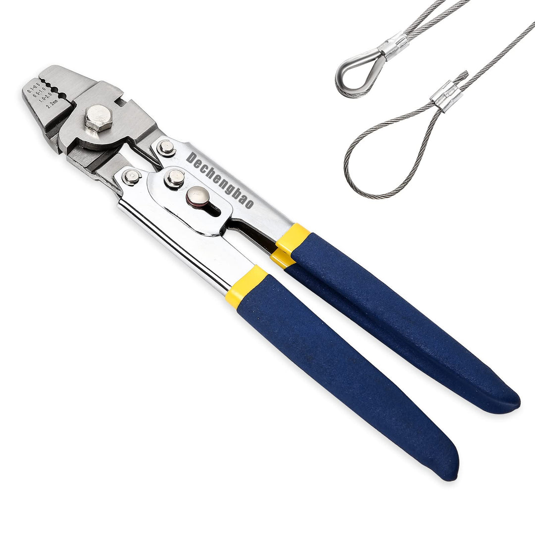 Drahtseil-Crimpwerkzeug, Kabel-Crimps bis 2,2 mm, Edelstahl-Draht-Crimpzange für ovale Aluminiumhüls