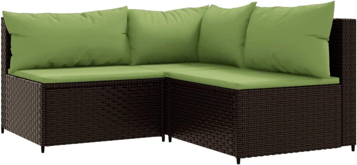 Tidyard 3-TLG. Balkonlounge Set Rattan, Gartensofa Rattansofa Gartenlounge Ecksofa Mittelsofa Sofa m