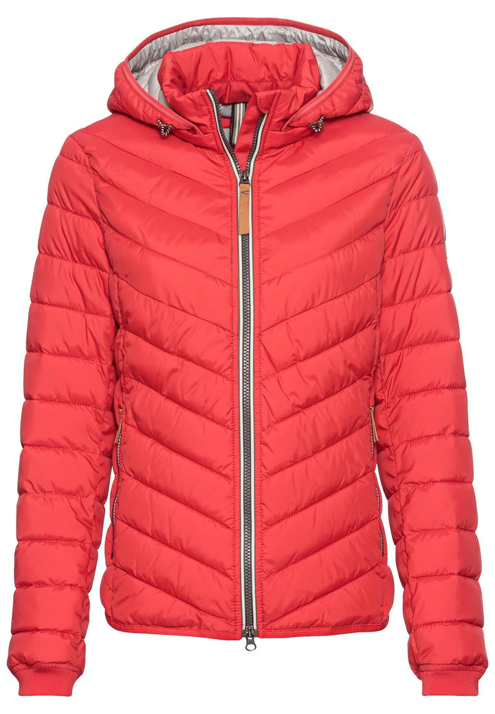 camel active Damen Steppjacke aus recyceltem Polyester, 34 Rot