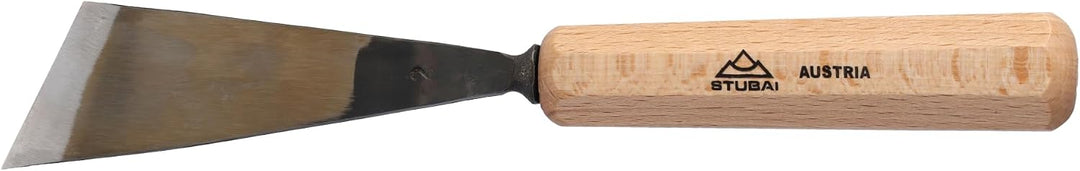 STUBAI Stemmeisen Stechbeitel Serie 52 - Form 2 | Gerades Balleisen, schräg - 40 mm, mit Holzgriff,