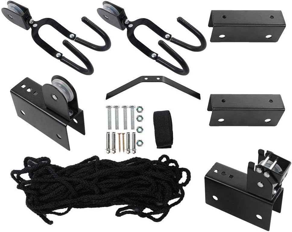 Alomejor Kayak Hoist Lift Hoist System für Kajaks Kanus und Fahrräder Schwarz Finish 125 Pfund Decke