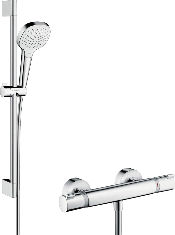 hansgrohe Croma Select E Thermostatset (0,65m, 3 Strahlarten) Weiss/Chrom 0,65m Set, 0,65m Set