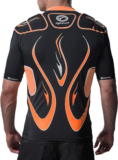 OPTIMUM Jungen Unisex Junior Inferno Schützende Schulterpolster, Schwarz, Mini, Black/Orange