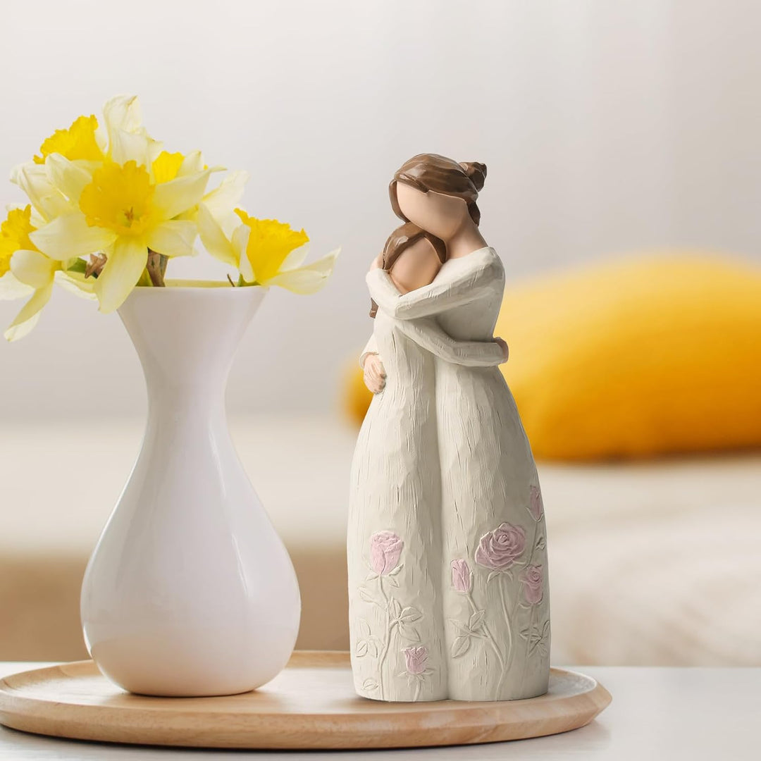LEWOME Gifts for Mom from Daughter, Mother and Daughter Hand Painted Figurines, Birthday Gifts for M