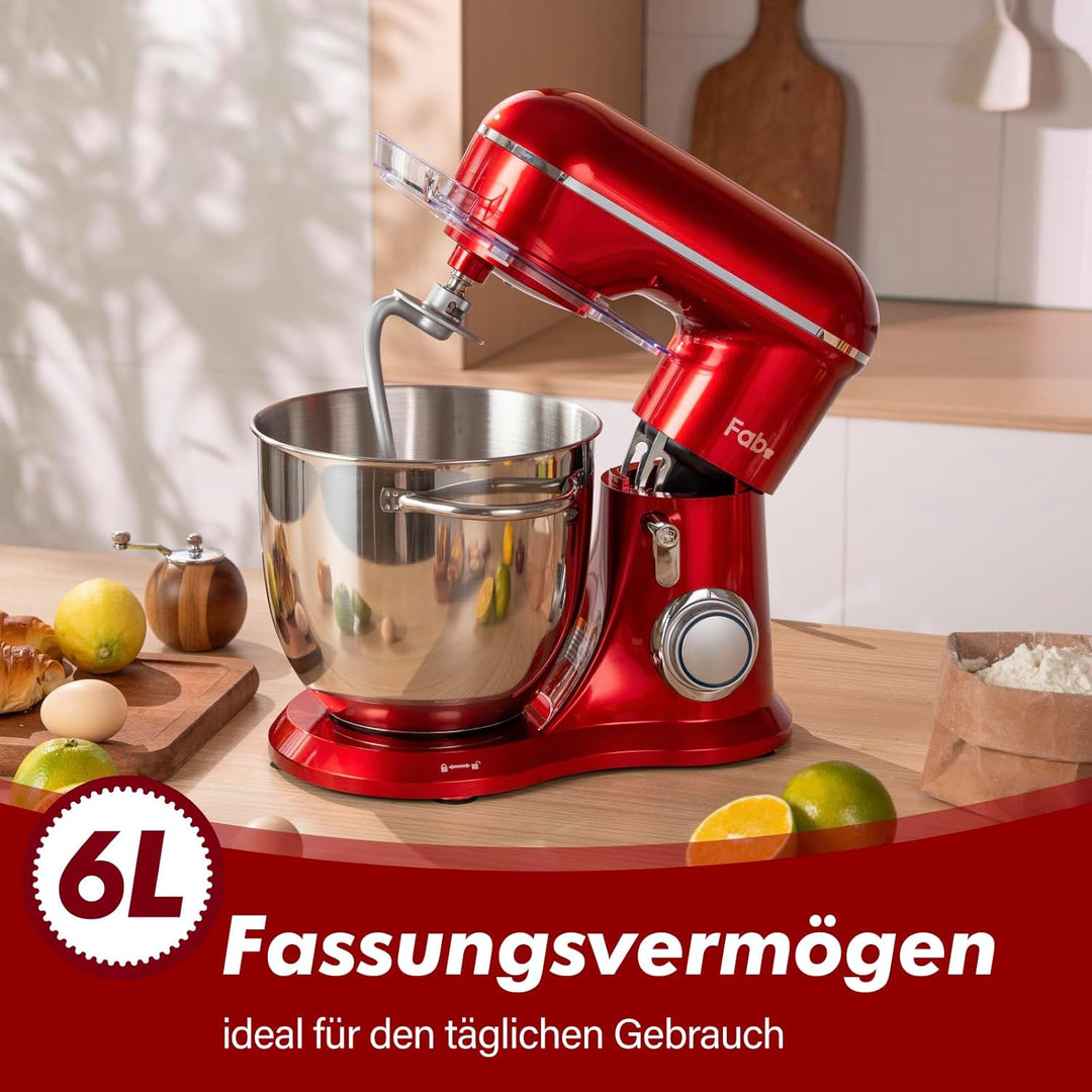 Fab-Serie 6L Küchenmaschine von Kitchen in the box, leistungsstarke Rührmaschine mit 1300W, 10 Gesch