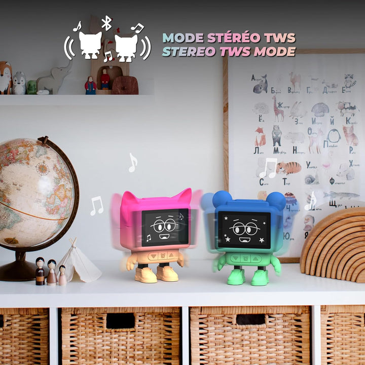 Mob Wecker und Lautsprecher, Bluetooth, für Kinder, Tanz in Musik, LCD-Display, emotional & beruhige