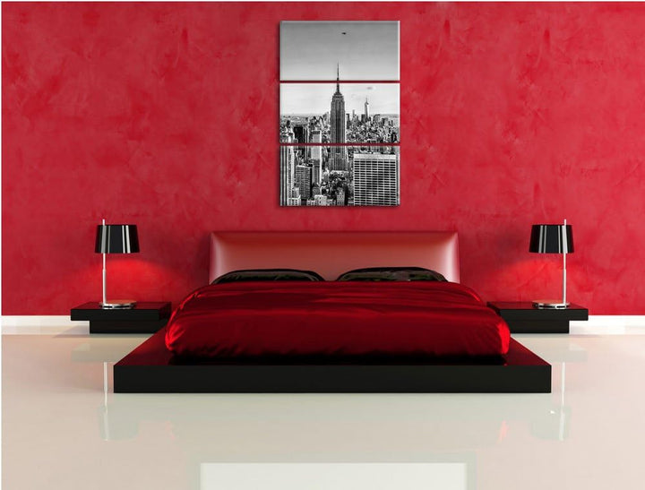 Pixxprint Empire State Building in New York als Leinwandbild/Grösse: 3 Teilig (120x80) cm/Wandbild/K