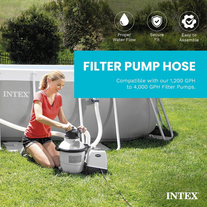 Intex Schlauch- und Muttern-Set aus Kunststoff für Pumpe, Grau, 29060E, 1 Stück 1-Pack, 1-Pack