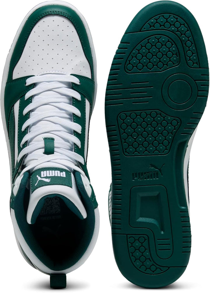 PUMA Unisex Rebound V6 Sneaker 37 EU Puma White Dark Myrtle, 37 EU Puma White Dark Myrtle