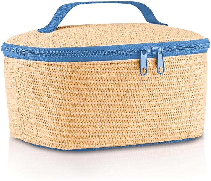 reisenthel coolerbag S Pocket Raffia Blue – Kühltasche mit Obermaterial aus recycelten PET-Flaschen