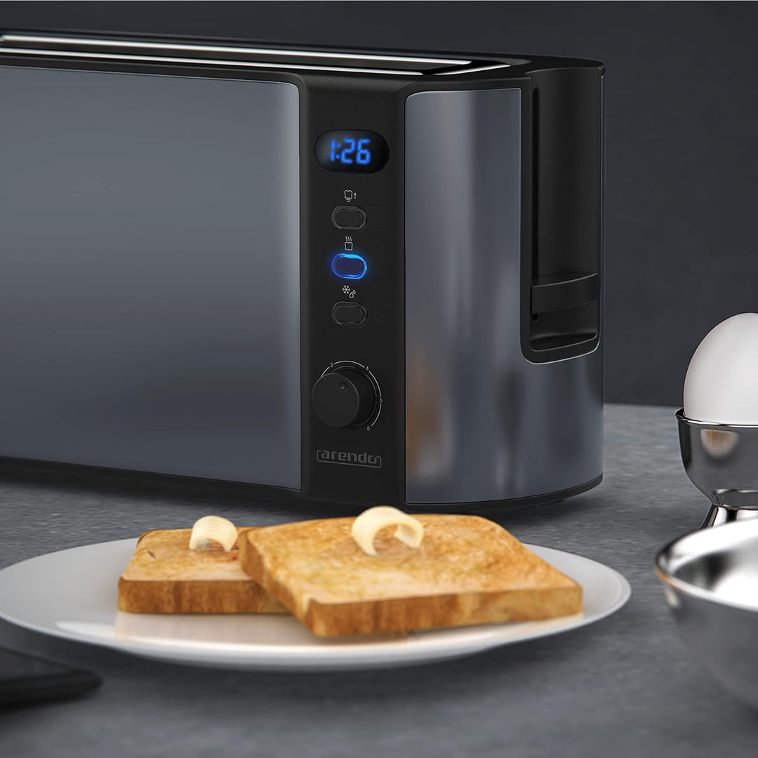 Arendo - Automatik Toaster Langschlitz - Defrost Funktion - Wärmeisolierendes Doppelwandgehäuse - in