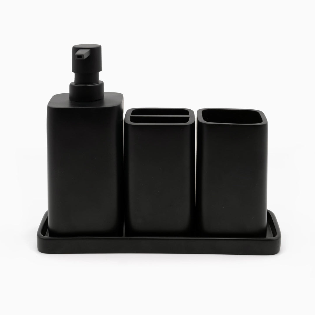 ZCCZ Badezimmer Set 4 Teile – Badezimmer Organizer mit Zahnbürstenhalter, Zahnputzbecher, Seifenspen