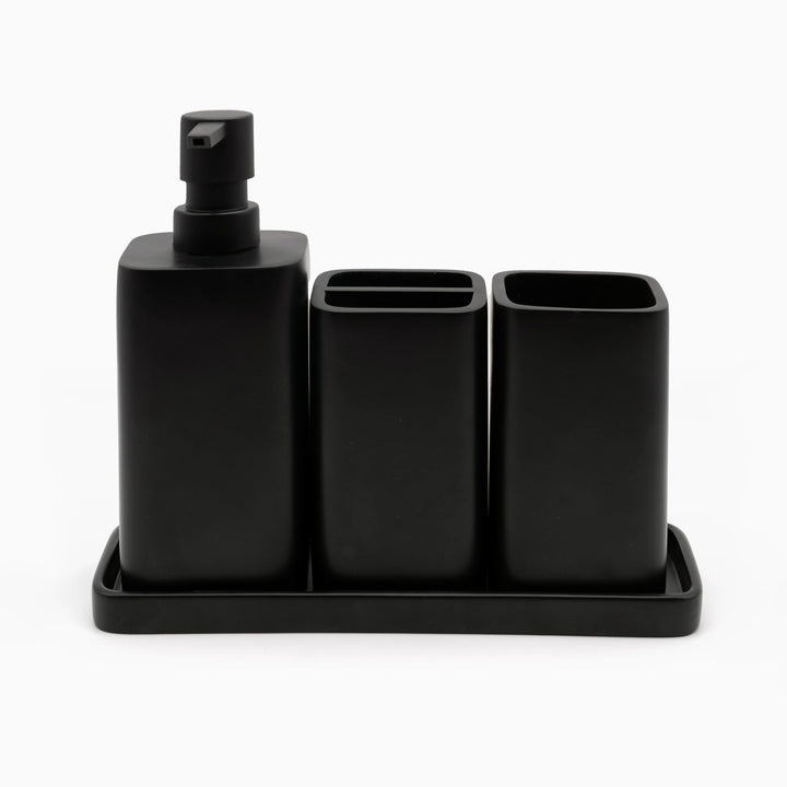 ZCCZ Badezimmer Set 4 Teile – Badezimmer Organizer mit Zahnbürstenhalter, Zahnputzbecher, Seifenspen