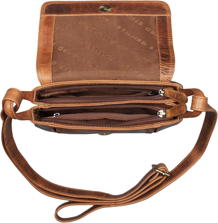 STILORD 'Alessia' Kleine Lederhandtasche Damen Schultertasche Umhängetasche Vintage Elegante Crossbo