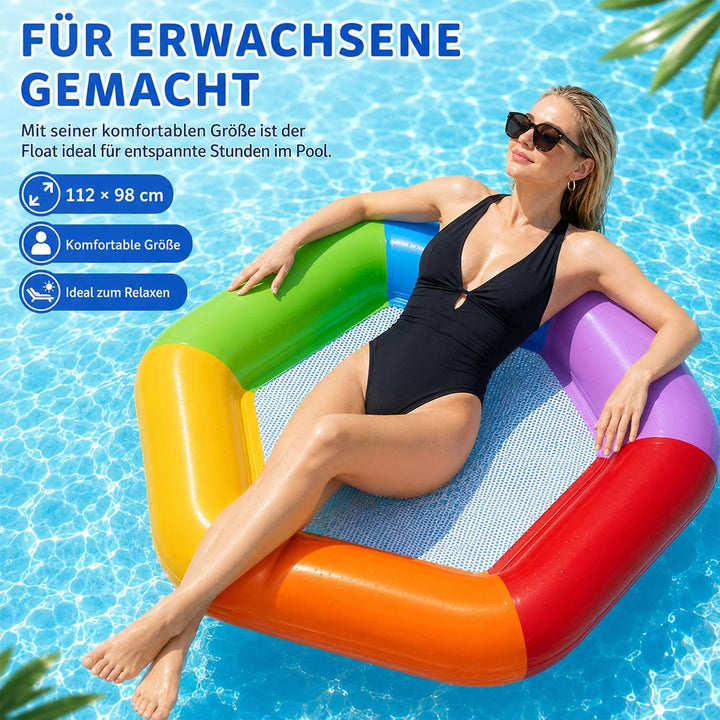 Aufblasbares Schwimmbett,Luftmatratze Pool Erwachsene,Pool zubehör | Aufblasbare Wasserhängematte,Sc