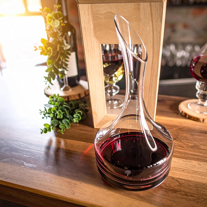 Stölzle Lausitz Dekanter Osorno Vulkanos Mundgeblasen/Rotwein Dekanter mit besonderer Optik/Wein Dek