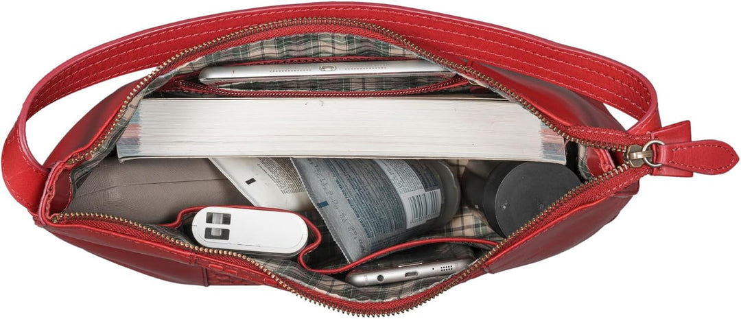 Benthill Schultertasche Damen Echt Leder | Henkeltasche aus hochwertigem Rindsleder | Kleine Vintage