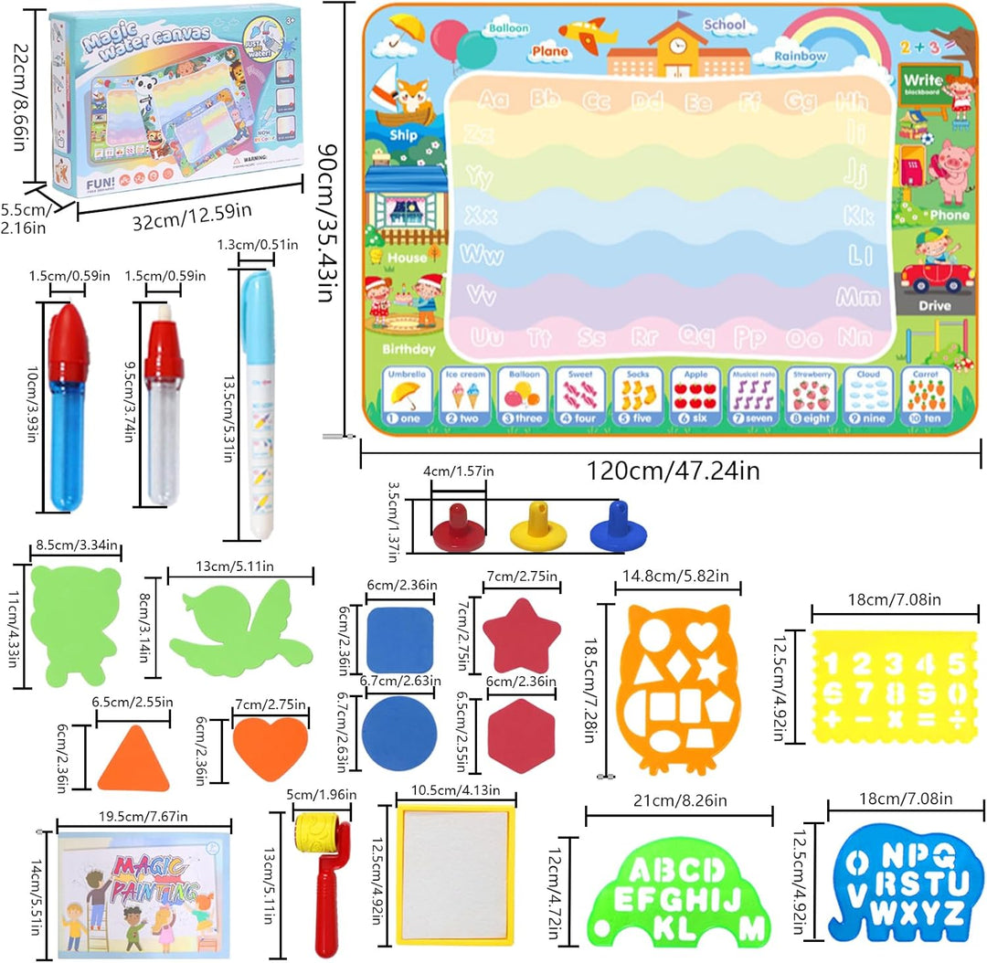 LEcylankEr Wasser Doodle Matte 120x90cm, Gross Aqua Doodle Wassermalmatte XXL, Magic Doodle Malmatte