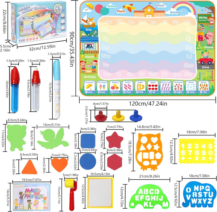 LEcylankEr Wasser Doodle Matte 120x90cm, Gross Aqua Doodle Wassermalmatte XXL, Magic Doodle Malmatte