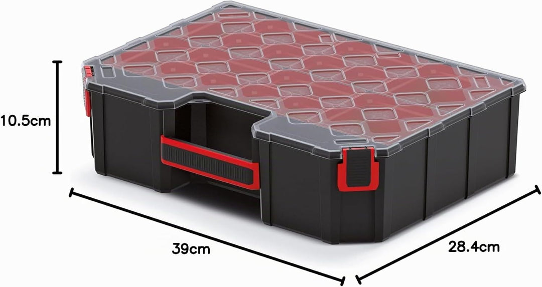 Mivos Sortimentskasten 390x284x60 mm - Sortierkasten Kleinteile mit 12 Einsatzboxen - Zubehörbox - S