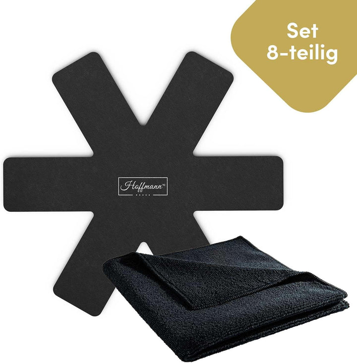 Hoffmann Kochgeschirr Pflegeset – 6 × Pfannenschoner 6 mm und 2 Mikrofasertücher für zuverlässigen K
