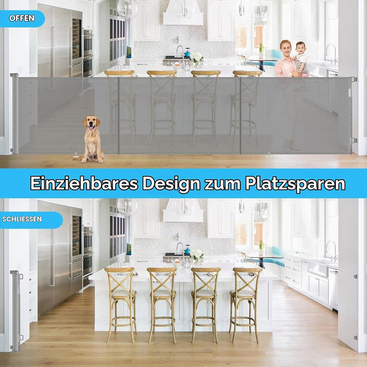 Wodondog Baby-treppenschutzgitter,0-300 cm, 83 cm Hoch,türschutzgitter ausziehbar, Einhändig Bedienb