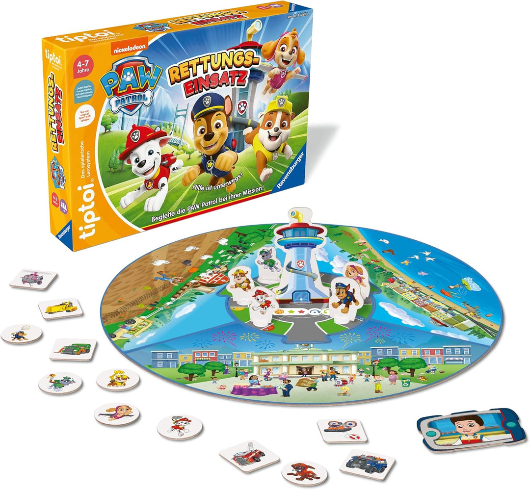 Ravensburger 00202 tiptoi Spiel - PAW Patrol Rettungseinsatz - Lernspiel ab 4 Jahren, lehrreiches Ki