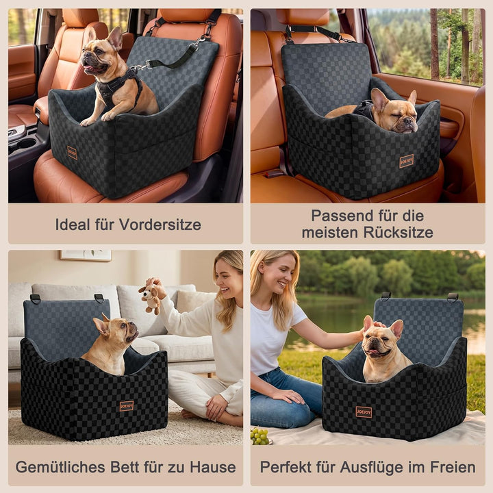 JOEJOY Hunde Autositz für kleine bis mittlere Hunde, Waschbarer Hundesitz Auto mit Aufbewahrungstasc