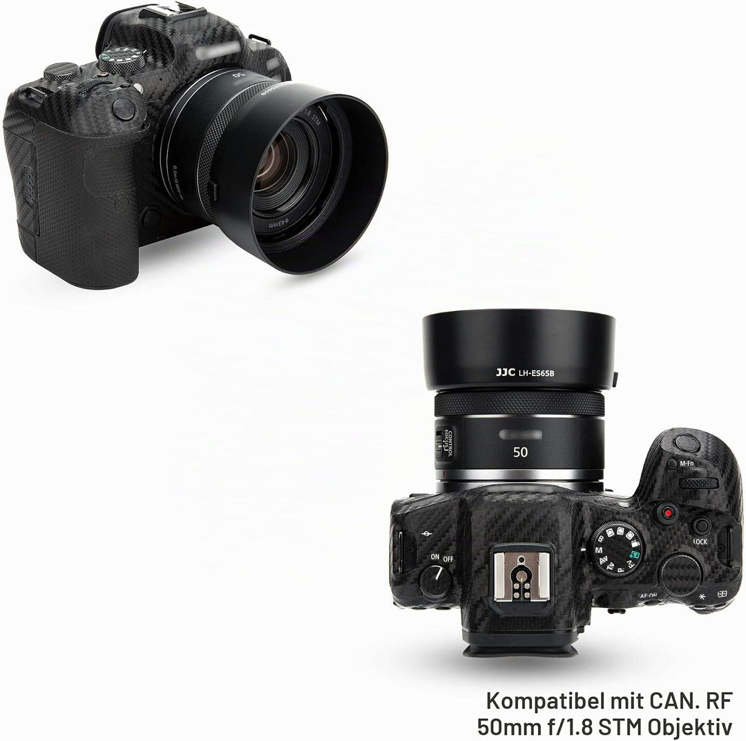 JJC Bajonett Gegenlichtblende, Ersetzt Canon Streulichtblende ES-65B für Canon RF 50mm F1.8 STM Obje