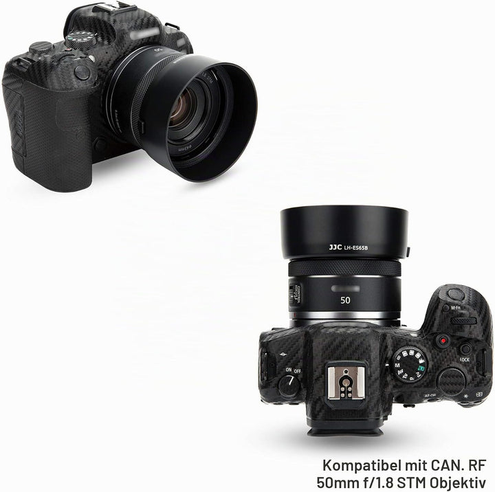 JJC Bajonett Gegenlichtblende, Ersetzt Canon Streulichtblende ES-65B für Canon RF 50mm F1.8 STM Obje