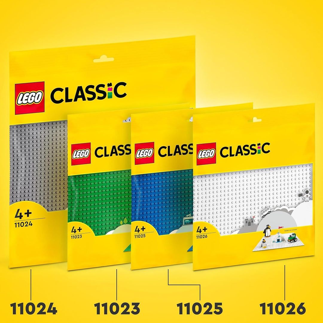 Lego Classic Bausteine Box Mittelgross + Grüne, Blaue, Weisse & Graue Lego Platte: Aufbewahrungsboxe