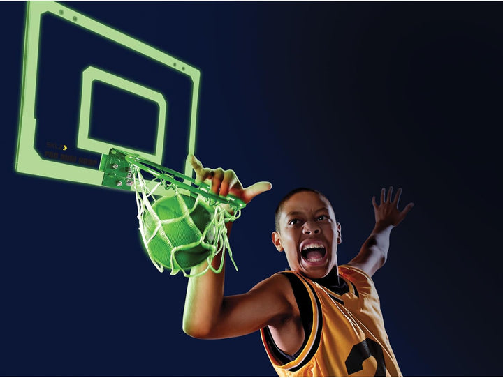 SKLZ Pro Mini Basketballkorb - Indoor Basketballkorb mit Ball Single Mitternacht/leuchtet im Dunkeln
