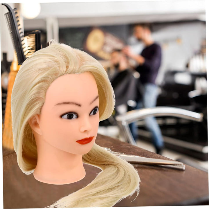 Friseur Mannequinkopf mit Halterung aus Hitzebeständiger Faser für Haarstyling und Extensions im Bea