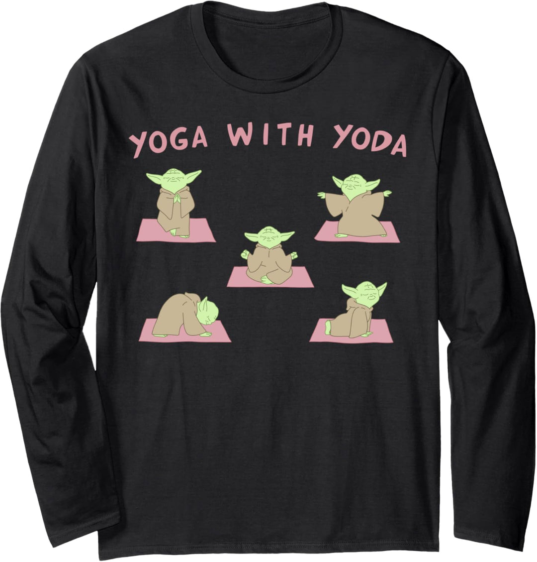 Star Wars Yoga With Yoda Langarmshirt