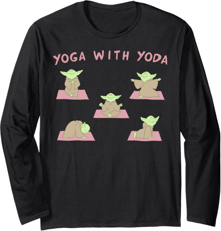 Star Wars Yoga With Yoda Langarmshirt