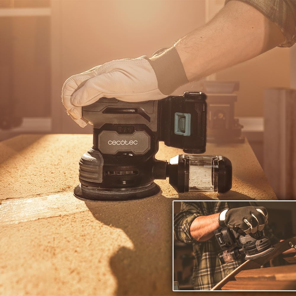 Cecotec Akku-Exzenterschleifer 21V und 2000mAh PerfectSurface 2120 Rotate. 13000 U/min, 12 Ersatztei