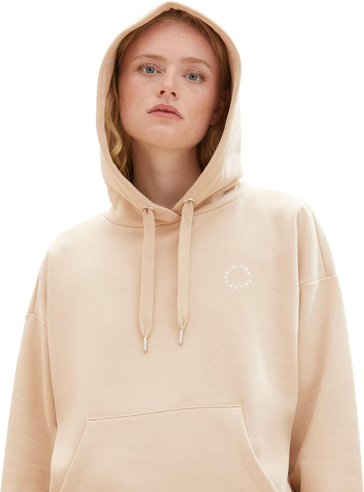 TOM TAILOR Denim Damen Denim Basic Hoodie XL 31700-dusty Sand Beige, XL 31700-dusty Sand Beige
