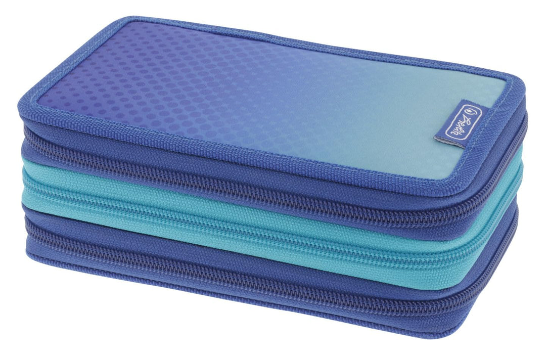 Herlitz Etui TriCase 31teilig befüllt, Dip Dye Blue/Turquoise, 1 Stück