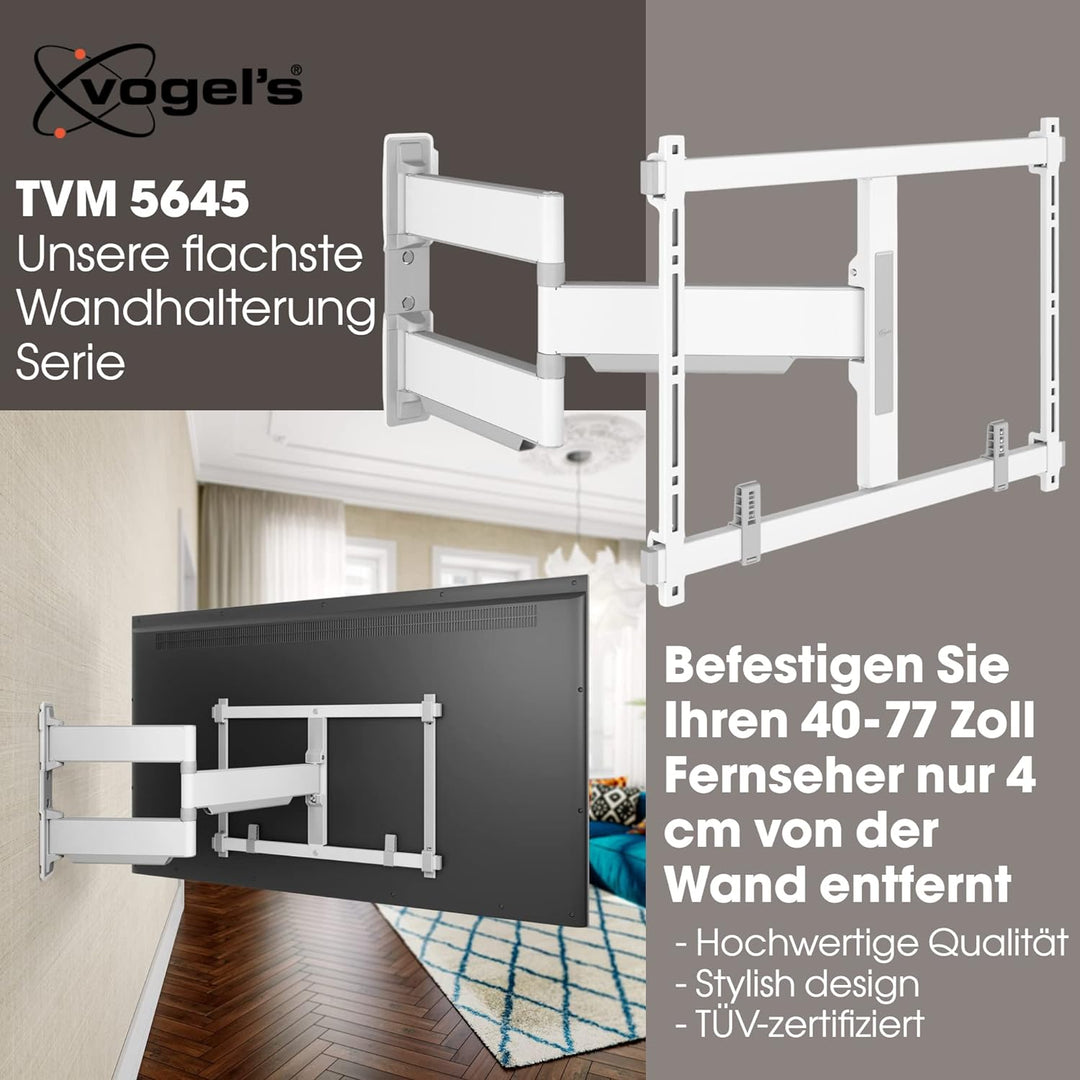 Vogel's Elite TVM 5645 Ultradünne Schwenkbare Premium TV-Wandhalterung für 40-77 Zoll Fernseher | Bi