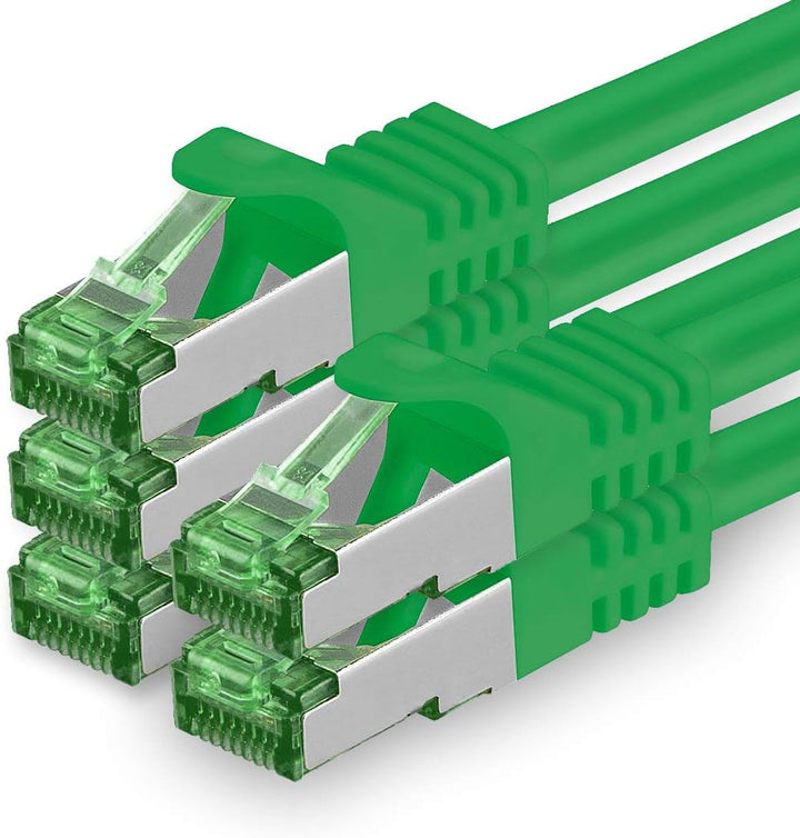 1aTTack.de 7.5 M Cat.7 Netzwerk-Kabel 5 Stück Cat7 Patch-Kabel Lan-Kabel Ethernet RJ45 10 Gbit/s (Al