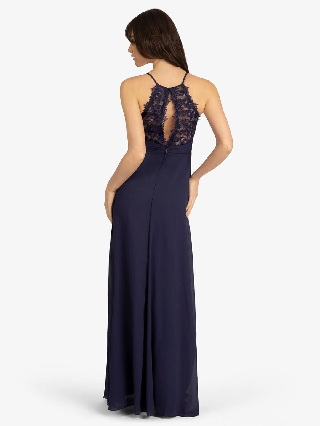 Damen Apart Abendkleid aus Chiffon und Spitze Special Occasion Dress L Dunkelblau, L Dunkelblau