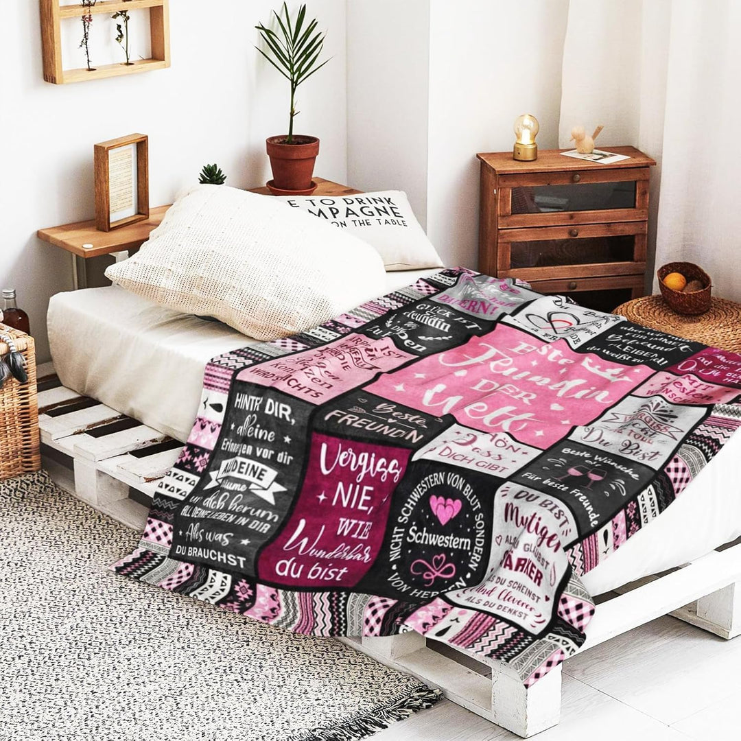 Geschenke für Freundin, Kuscheldecken Geschenke für Beste Freundin, Geschenk Freundin Geburtstag, Ge