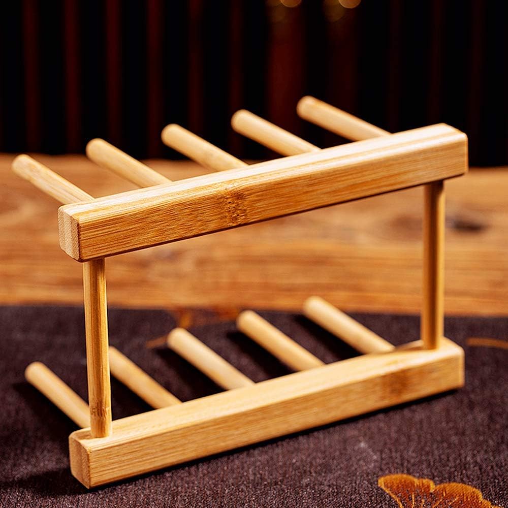 Tellerregal Halter für Küchenschränke Bambus Holz Schneidebrett Tablett Geschirr Rack Ständer Abtrop