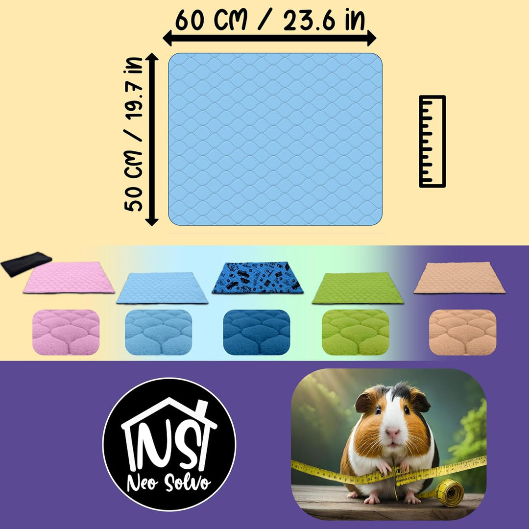 NEO SOLVO Käfigeinlage für Kaninchen und Meerschweinchen mit Abnehmbarer Fleece-Tunneldecke - perfek