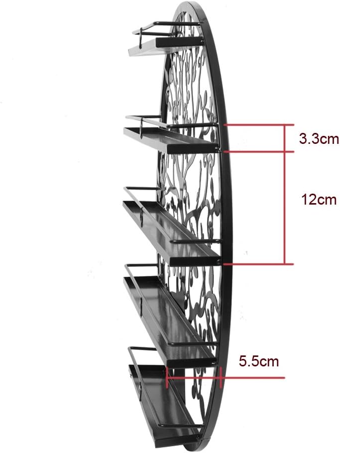 5-tier Metall Nagellackregal Wandregal, Schwarz